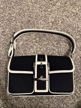 Michael Kors Black with White Trim Shoulder Bag